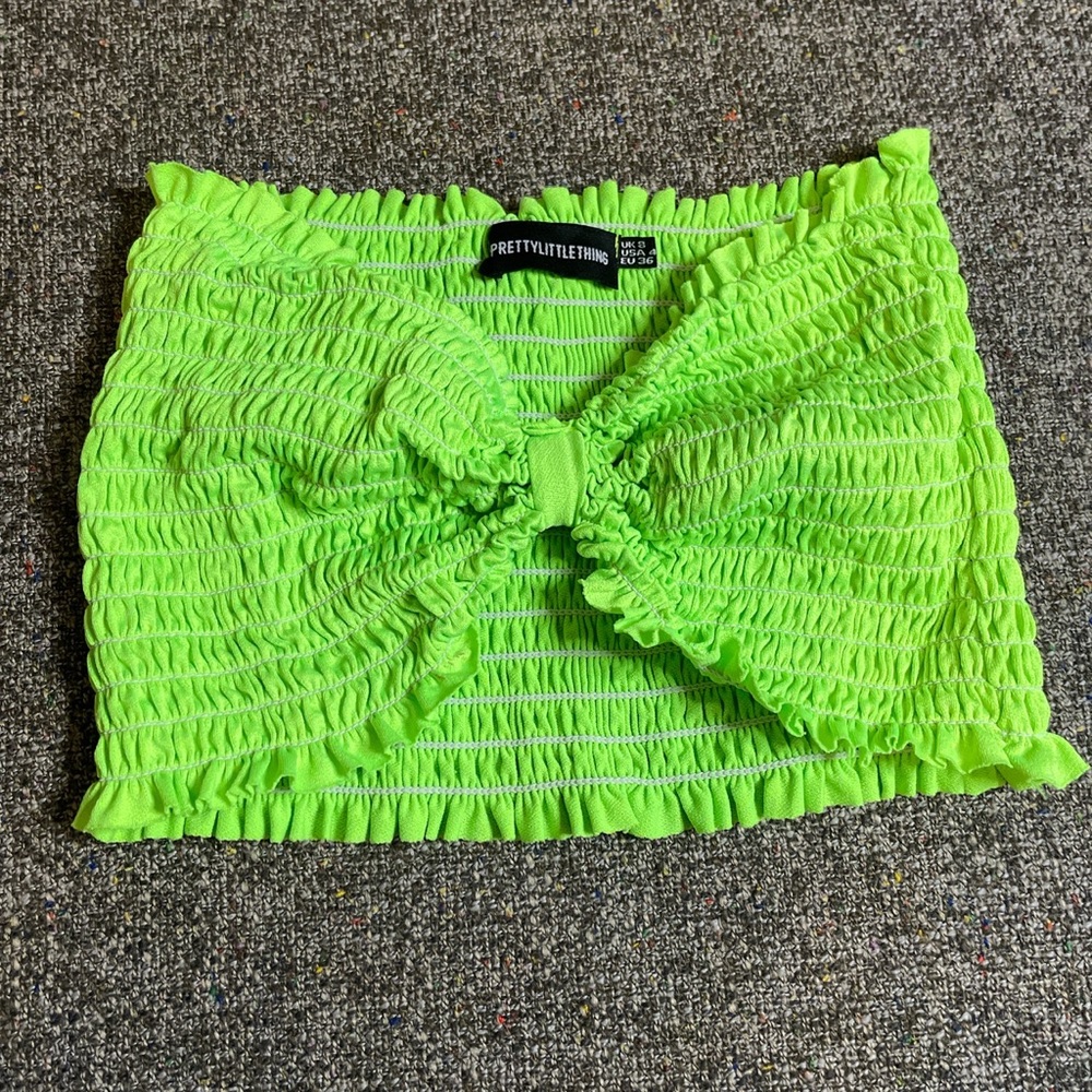 Lime green tube top
